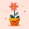Cute little flower in pot