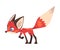 Cute Little Fox, Lovely Blue Eyed Wild Forest Animal Cartoon Character Vector Illustration