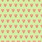 Cute little foxes. Green pattern