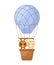 Cute little gazelle, camel fly on blue hot air balloon. Cartoon character for childrens book, album, baby shower, greeting card,