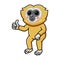 Cute little gibbon cartoon hanging giving thumb up