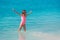 Cute little girl at beach during summer vacation