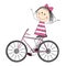 Cute little girl on bicycle