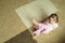 Cute little girl on carpet