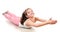 Cute little girl doing gymnastic exercise