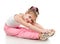 Cute little girl doing gymnastic exercise