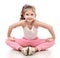 Cute little girl doing gymnastic exercise