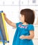 Cute little girl with drawing board