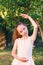 Cute little girl dreams of becoming a ballerina. Child girl in w