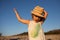 Cute little girl emotional outdoor portrait