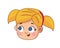Cute little girl head avatar character