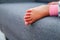 Cute little girl kids toddler feet close up