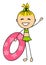 Cute little girl with lifebuoy