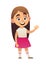 Cute little girl in pink skirt smiling