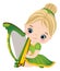 Cute Little Girl Playing Harp to CelebrateSt. Patrick Day. Vector Saint Patrick Day