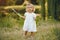 Cute little girl playing in a park