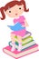 Cute little girl reaing book