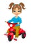 Cute little girl riding a tricycle