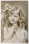 CUte little girl Vintage portrait picturefilm grain blur