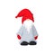 A cute little gnome in a red hat. Vector clipart.