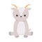 Cute little goat sitting animal cartoon isolated white background design