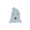 Cute little gray monster or ghost cartoon character