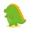 Cute little green dinosaur illustration