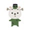 Cute little Halloween polar bear in a Frankenstein costume. Cartoon animal character for kids t-shirts, nursery