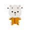 Cute little Halloween polar bear in a voodoo costume. Cartoon animal character for kids t-shirts, nursery decoration
