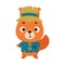 Cute little Halloween squirrel in a scarecrow costume. Cartoon animal character for kids t-shirts, nursery decoration