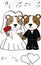 Cute little hamsters couple  kawaii cartoon married