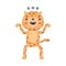 Cute Little Jaguar with Spotted Fur Standing and Roaring Vector Illustration