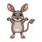 Cute little jerboa cartoon raising hands