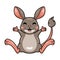 Cute little jerboa cartoon raising hands