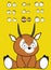 Cute little kawaii sitting baby antelope cartoon expressions set collection