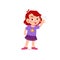 cute little kid girl showing grimace face expression gesture