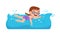 cute little kid girl swim under water on summer holiday