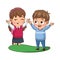 Cute little kids couple avatars characters