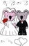 Cute little koalas couple  kawaii cartoon married