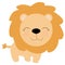 Cute little lion in cartoon style on white background. the soul