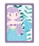 Cute little mermaid shell bikini cartoon character underwater