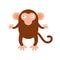 Cute little monkey isolated. Cartoon animal character for kids cards, baby shower, invitation, poster, t-shirt, house decor.