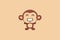 Cute Little Monkey logo design template, feel happy