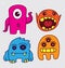 Cute little monsters sticker v1