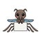 Cute little mosquito cartoon with blank sign