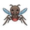Cute little mosquito cartoon posing