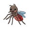 Cute little mosquito cartoon posing