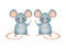 Cute little mouses isolated icons