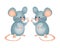 Cute little mouses isolated icons