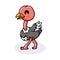 Cute little ostrich bird cartoon standing